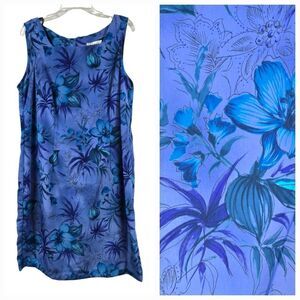 Women's Sleeveless Sheath Dress Blue Floral Career Business Formal Professional